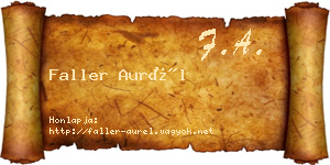 Faller Aurél névjegykártya